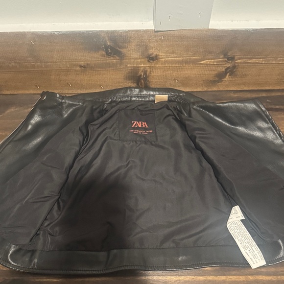 Zara Black Faux Leather Biker Jacket - Picture 4 of 5
